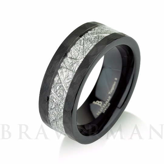 black satin hammered mens meteorite wedding band meteorite ring mens meteorite ring meteor ring tungsten wedding band - Meteorite Wedding Ring black satin hammered mens meteorite wedding band meteorite ring mens meteorite ring meteor ring tungsten wedding band - Meteorite Wedding Ring