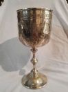 Huge Antique Jewish English Silver Plate Goblet