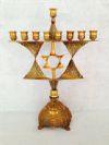 חנוכייה מגן דויד ברונזה 32 ס"מ