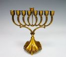 חנוכיה קשתות ברונזהבסיס גלים 23ס"מ