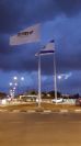תורן פלדה קוני בגובה 15 מטר התקנה בכיכר שמעון פרס בחדרה