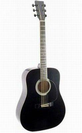 גיטרה אקוסטית מנצ'יני שחורה עם ביינדינג ALBERTO MANCHINI 010A41BKB