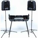 מגבר מיקסר +2 רמקולים +סטנדים פיווי 300 ואט PEAVEY ESCORT 3000