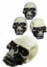 4 כפתורי גולגולות לגיטרה BC RICH SKULL WHITE