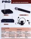 מקרופון+סט אלחוטי פרוטק PROTECH UHF08
