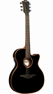 גיטרה אקוסטית לג מוגברת שחורה דקה LAG T100ASCE-BLK