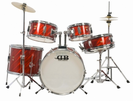 סט תופים 5 חלקים אדום בס 16" דיבי פרקשן DB Percussion DBJ50 WR