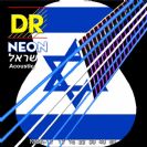 מיתרים לגיטרה אקוסטית כחול-לבן DR NEON Acoustic 11-50