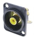 מחבר נויטריק NEUTRIK NF2D-B-4 SOCKET, PHONO, BLACK, D, YELLOW