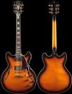 גיטרה חשמלית רבע נפח D'ANGELICO EX- DC-stairstep VINTAGE SUNBURSTD