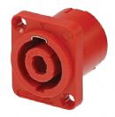 מחבר נויטריק NEUTRIK NL4MD-V-R SOCKET, SPEAKON, CHASSIS, RED, 4WAY