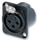 מחבר נויטריק NEUTRIK NC3FD-LX-B SOCKET, XLR, BLACK, 3POLE